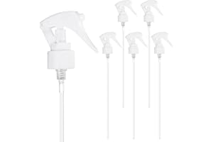 M METERXITY 6-Pack Spray Bottle Nozzle Replacement, Plastic Mini Trigger Spray Nozzle Heads with Tube for 24-410 Neck Size/Ga