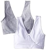 Lamaze Maternity Women's 2 Pack Soft Sleep Bra, White/Heather Grey, Medium