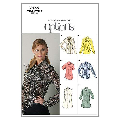 Vogue Patterns V8772 Misses' Blouse, Size A5 (6-8-10-12-14)