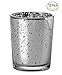 Candle Holder Glass Votive for Wedding, Birthday, Holiday & Home Decoration by Royal Imports, Speckled Mercury Silver, Set of 12 - unfilled