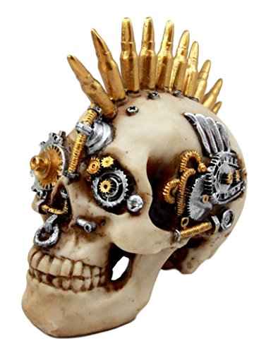 Atlantic Collectibles Steampunk Cyborg Punk Rock Aristocrat With Bullet Spikes Hair Decorative Figurine 6.75" L