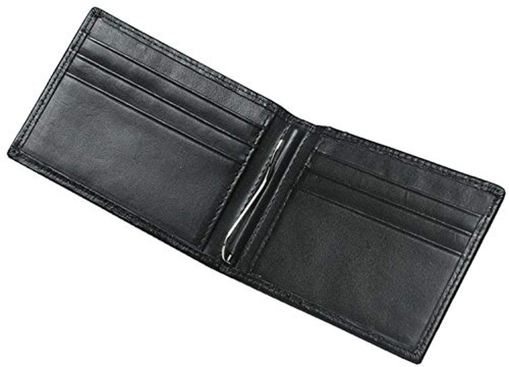 RFID Blocking Wallet Money Clip en Cuir pour Hommes, Jingleer Slim Black Bifold Carte de crédit Porte-Monnaie avec fenêtre Transparente pour ID Photo, permis de Conduire