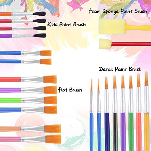 image for PAXCOO 32 Pcs All Purpose Paint Brush Value Pack, Nylon Hair Artist Ac