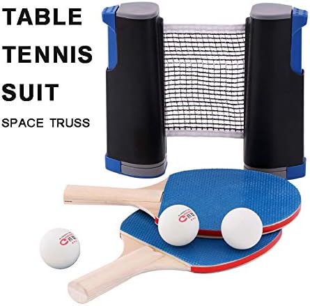 Jabtraxx Portable Ping Pong Sets, Table Tennis Set 2 Bats and 3 Balls Retractable Table Tennis Net for School, Home, Office, Sports Club Anywhere