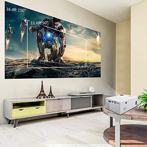 WiFi Projector 2600 Lumens, DIWUER Mini Portable Video Projectors, WiFi Directly Connect Smartphones for Home Outdoor Movie Theater, Support Full HD 1080P, HDMI, VGA, SD Card, AV, USB