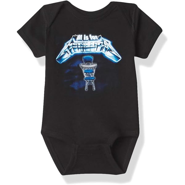 Grenouillère Bébé AC/DC Officielle - Logo Horns, Noir, Taille 0-3 Mois - 100% Coton, à Pressions