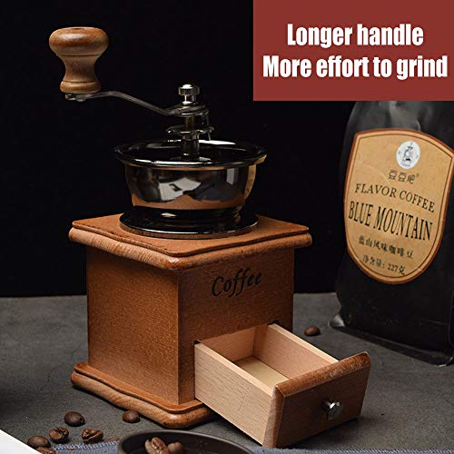 Meet World Retro Manuelle Kaffeemühle Klassische Handmühle Antike Handkurbel Kaffeemühle Mit Einstellbaren Gang… – Bild 4