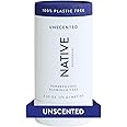 Native Plastic Free Deodorant Contains Naturally Derived Ingredients, 72 Hour Odor Control | Deodorant for Women and Men, Aluminum Free with Baking Soda, Coconut Oil and Shea Butter | Unscented