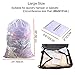 Polecasa Diamond Mesh Laundry Bags, 2Pcs 24 x 36 inches Heavy Duty Mesh Laundry Bag with ID Tag and Drawstring Closure, Large Laundry Hamper Liner, Laundry Bag for Travel, Sports, Dorms (White)