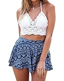 POSESHE Women's Summer Crochet Crop Bikini Top