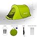 ANCHEER Large Pop Up Backpacking Camping Hiking Tent Automatic Instant Setup Easy Fold back Shelter Travelling Beach Shelter for 1-2 Person Red (Green)