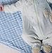 Reversible Unisex Children's Soft Baby Blanket Minky Dot (Light Blue/Grey)