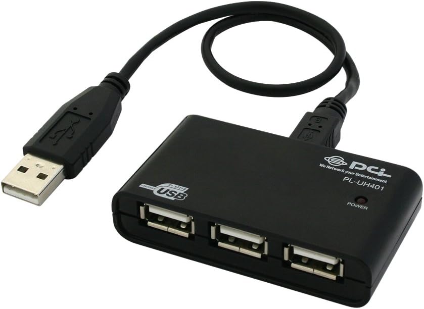 PLANEX 4Port USB 2.0/1.1 Bus-Powered USB Hub PL-UH401 Designed in Japan