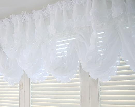 Amazon Com Balloon Shades Valance Curtain White Beads Window