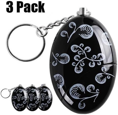 BUENAVO Personal Alarm Self Defense Keychain 120dB Anti-theft Alarm For Kids Women Elderly Protection (Black)