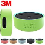 Silicone Case for Amazon Echo Dot with 3M Wall Mount Pad [No Drills] by Cuvr (Green)