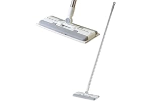 Mop | Cleaning Tool with Automatic Mop Change | 112 cm Wet and Dry Zero Contact for Hardwood Floors – For Home Bathroom Tile 