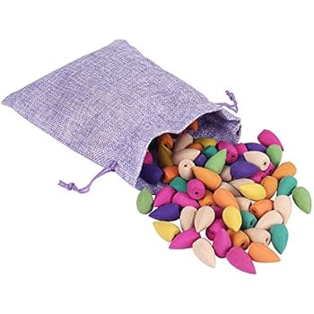 Backflow Incense Cones 100 Pcs | 10 Mixed Natural Scents - Apple Rose Lily Tulips Rosemary Lavender and More | Backflow Cones for Backflow Incense Burner Holder by Feelin' Homey