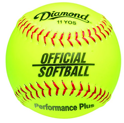 Diamond 6-Gallon Ball Bucket with 18 11YOS 11-inch Softballs, Yellow