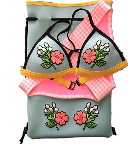 Brakinis Women's Neoprene Bikini Set Swimsuit Swimwear (M, JXK03DA)