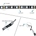 ALITOVE 16.4ft 300 LEDs 5050 SMD Blue LED Flexible Strip ribbon Light 5M/roll Waterproof IP65 DC 12V Black PCB for Home Garden Commercial Area and Festival Decoration Lighting