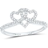 Jewels By Lux 10K Yellow Or White Gold 1/4Cttw Natural Diamond Gift Heart Ring