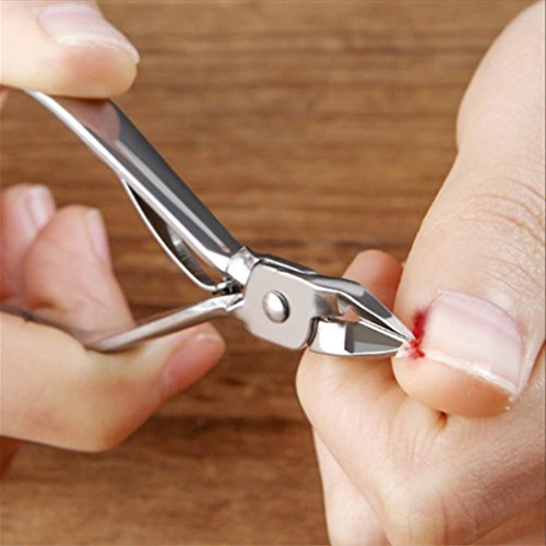 AutumnFall Nail Clipper,2Pcs/Set Ingrown Toe Nail Correction Nippers Clipper Cutters Dead Skin Dirt Remover + Paronychia Podiatry Pedicure Care Tool (Silver)