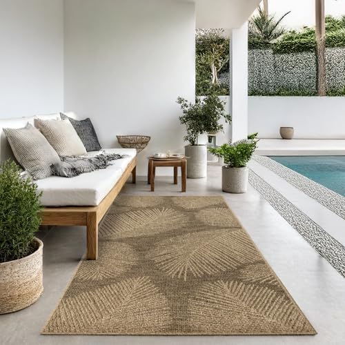 the carpet Kansas Outdoor Teppich – Wetterfester Indoor & Outdoor Teppich im Jute-Look für Balkon, Terrasse, Garten, Wohnzimmer & Esszimmer, pflegelei
