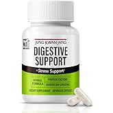 JUNG KWAN JANG Digestive Wellness Support - Papain 400mg, American Ginseng 143mg, Bromelain 400mg, Gut Health Supplement for Digestive Comfort and Nutrient Absorption, 60 Capsules for Men and Women
