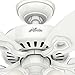 Hunter Fan Company, 52105, 42 inch Builder Snow White Ceiling Fan with LED Light Kit and Pull Chain