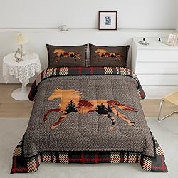 Erosebridal Horse Comforter Set,Rustic Western