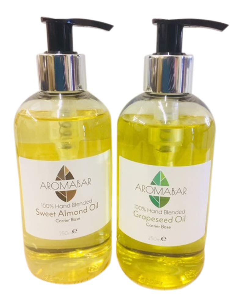 Twin Pack Pure Sweet Almond & Grapeseed Carrier Oils 250ml Pump Dispensers