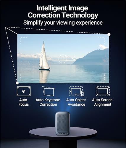 UVISION AllPlay Smart Projector with Google TV | Native 1080p Full HD | Auto Focus & Keystone | Dolby Audio | WiFi & Bluetooth | Portable Home Theater Kit