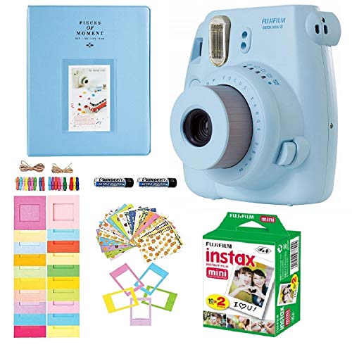 Fujifilm Instax Mini 8 Kids Instant Camera + Fuji Instax Film (20 Sheets) + Accessories Bundle, Batteries, Photo Album, Stickers (Blue) - Thumbnail 6