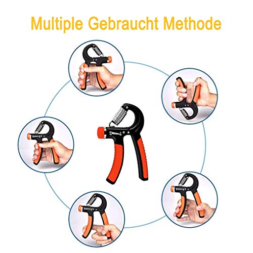 Qsnn-Handtrainer-Fingertrainer-2erSet-Hand-Muskel-Trainer-5-60Kg-Einstellbarer-Fingerhantel-Maenner-Fitness-Griffkraft-Trainer-Hand-Staerkung-Trainingsgeraet-und-Unterarm-Krafttraining-Rot