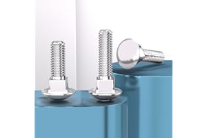 TESILANG M10*50(10pcs) Carriage Bolts Screws, Stainless Steel 18-8 (304), Round Head, Square Neck, Fully Threaded