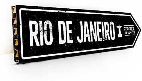 Wall Decor - Wooden Arrow with "RIO DE JANEIRO" Print - Handmade, Eco-Friendly Home Decor, Rustic Wall Decor, Wall Art Decor - 16 x 4 x 1