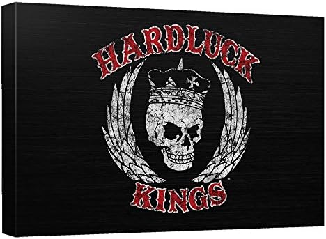 Hardluck Kings - Red Letter Distressed - Stretched Canvas Framed Artwrap, 8x12