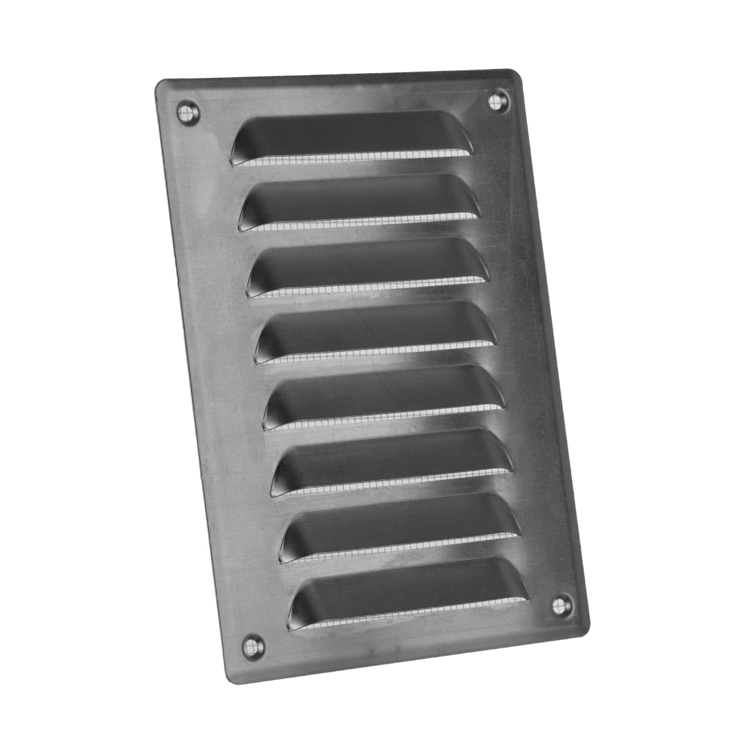 140x190mm / 6x7" inch Aluminium Metal Air Vent Grille Cover with Insect Mesh - Ventilation Cover