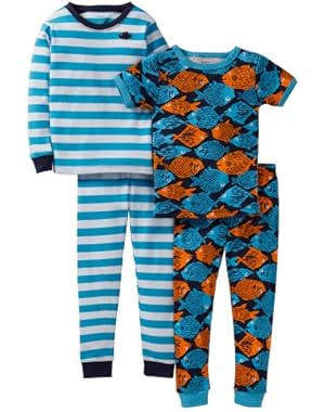 Baby Boys' 4 Piece Printed Cotton Set (Baby) - Blue - 24 Months