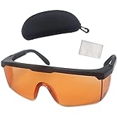 mozeeda UV Light Safety Glasses Protection,UVC 400 Blue Light Blocking Protective Glasses Goggles,Ansi Z87 Adjustable Temples Eyewear, Shaded Shatterproof Scratch Resistant Safe Sunglasses with Case