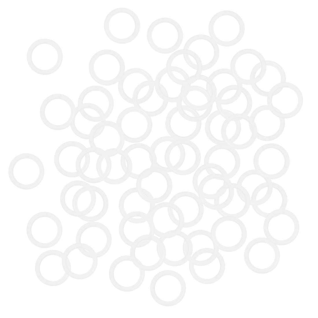 Sourcingmap Silicone O-Rings, 14mm OD 10mm ID 2mm Width VMQ Seal Gasket for Compressor Valves Pipe Repair, White, Pack of 50