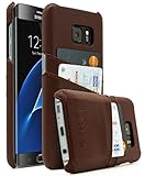 Samsung Galaxy S7 Edge Case, Bastex Premium High Quality Genuine Leather Slim Fit Snap On Executive Wallet Card Case for Samsung Galaxy S7 Edge