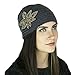 Soft Beaded Leaf Winter Headband Knit Ear Warmer, Warm Adjustable Headwrap