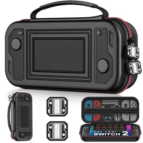 Larstylee Switch 2 Carrying Case with Protective Hard Shell, Soft Inner Lining, 10 Game Card Slots & Mesh Pocket for Nintendo Switch 2 (2025)/Switch/OLED Skin