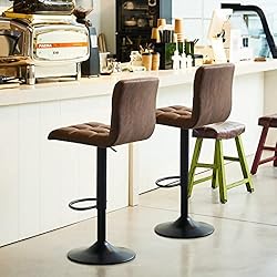 SUPERJARE Bar Stools Set of 2-360° Swivel