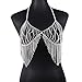 Shiny Sequin Chain Bra Jewelry | Silver Rhinestone Body Chain Sequins Bra Bikini | Diamond Jewel Bra