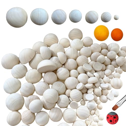 Half round wooden beads-7 Sizes