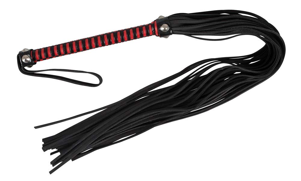 Zado 76 cm Black/Red Leather Whip