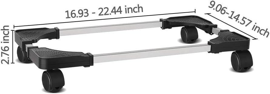 Retyion Mobile CPU Stand Adjustable Computer Tower Stand with Locking Caster Wheels Under Home Office Desk (Black) : Office Products